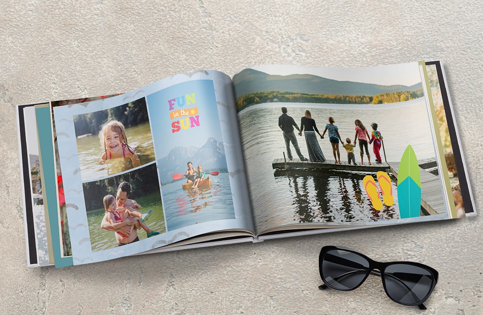 11x8" Landscape Hardcover Photo Book "Life at the Beach"