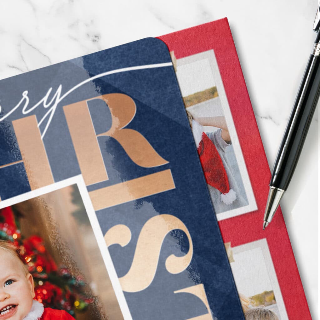 Create sets of unique flat cards to share your festive cheer