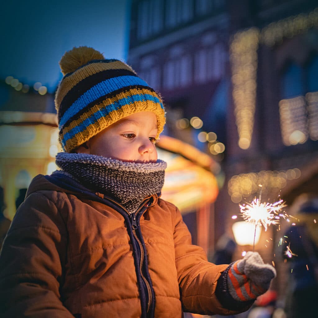 Young child with sparkler