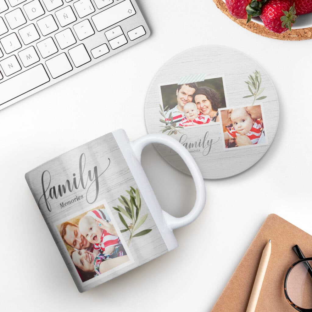 mug and round coaster on a table