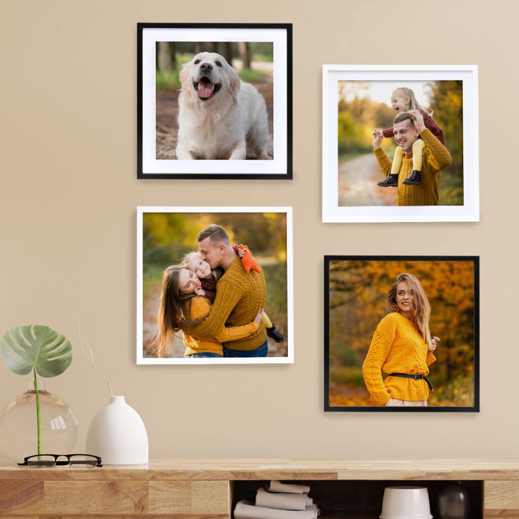 Order multiple photo tiles to create a unique and quick gallery wall