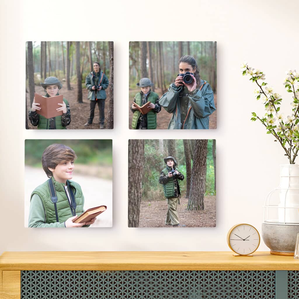 Snapfish offer Unframed Photo Tiles which are just as versatile and fun to arrange.