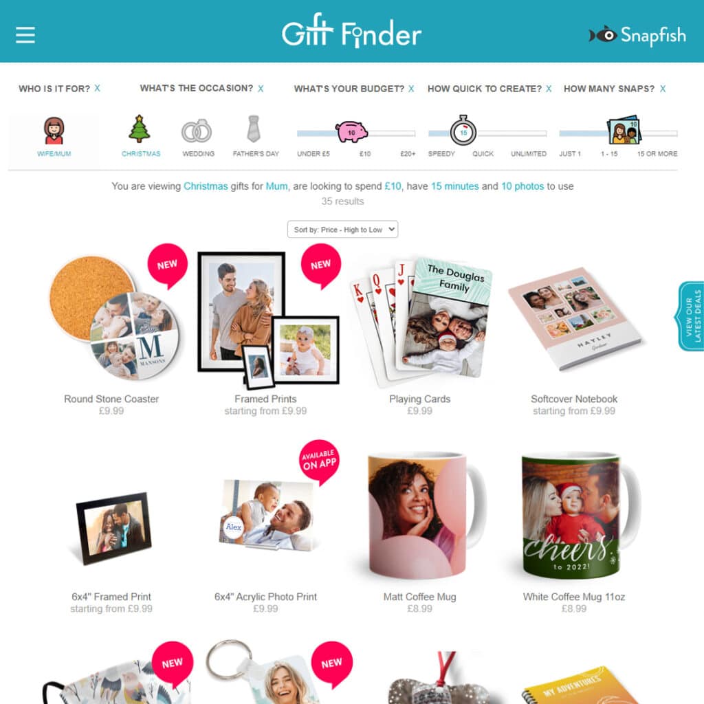 GiftFinder landing page