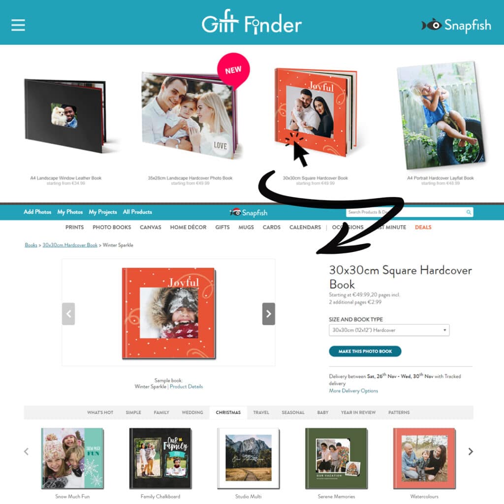 GiftFinder landing page