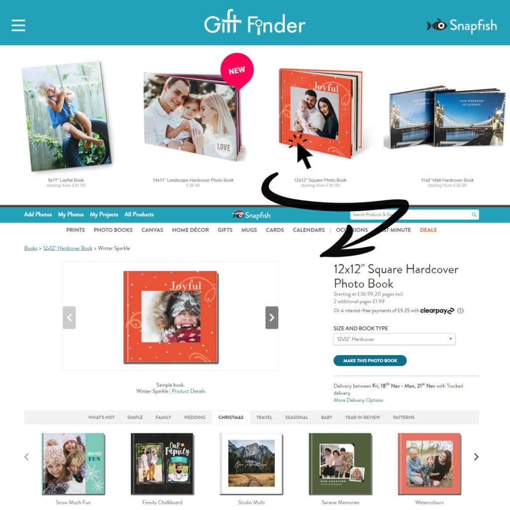 GiftFinder landing page