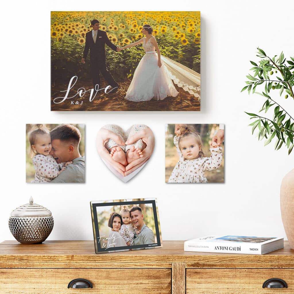 Keep your home on trend with photos printed on demand.  Custom wall art make perfect gifts too