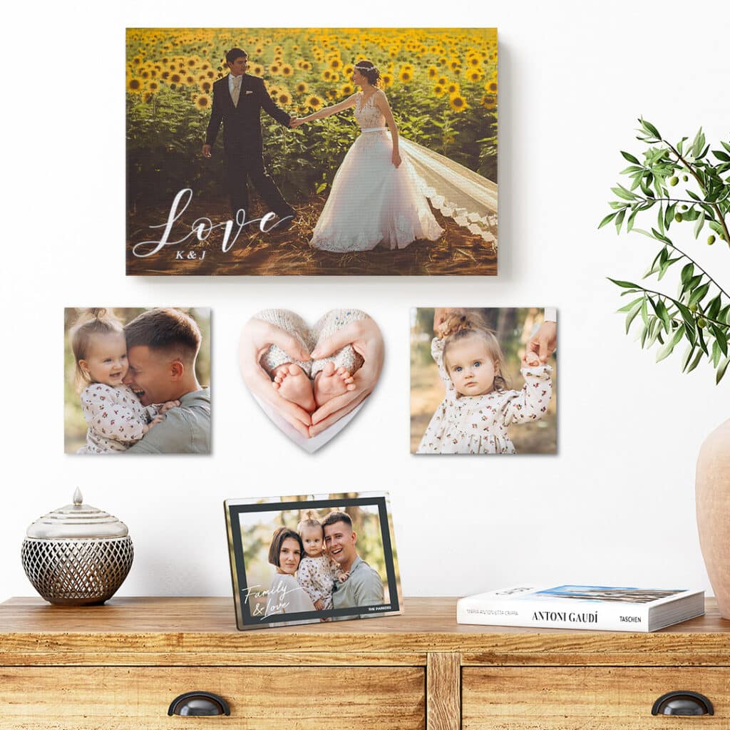 Keep your home on trend with photos printed on demand. Custom wall art make perfect gifts too
