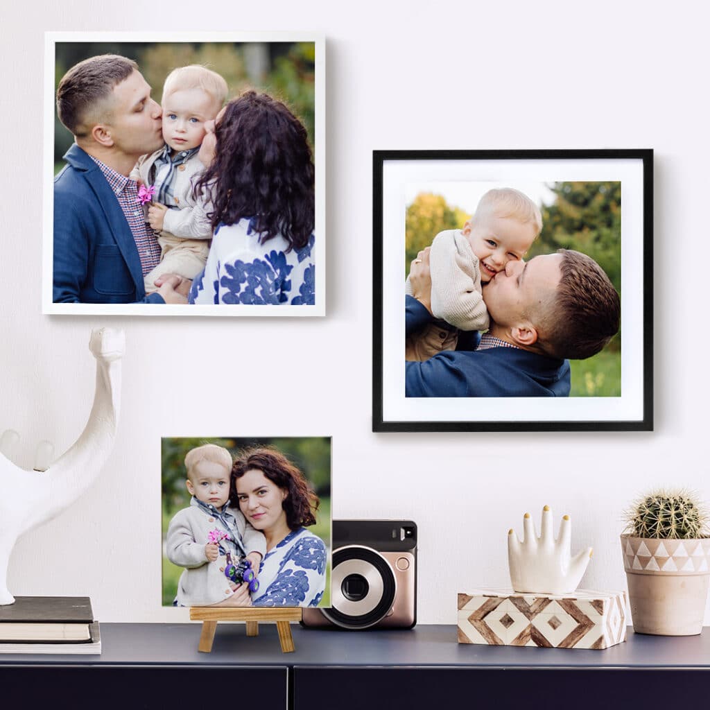 Framed Photo Tiles, Ceramic Tile With Stand