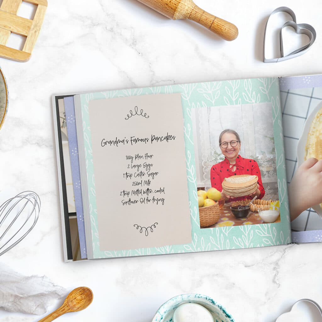 Photobook with recipes inside