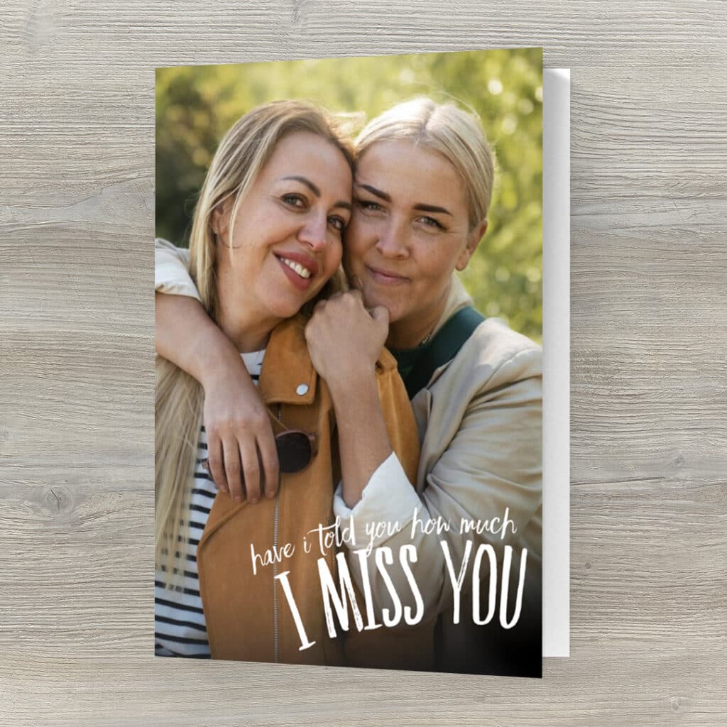 7x5" Folded Card "Simple Photo Miss You"