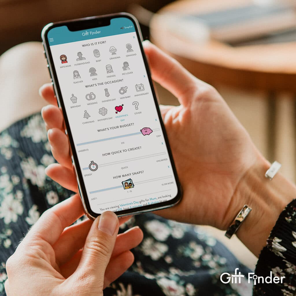 Giftfinder displayed on a mobile device