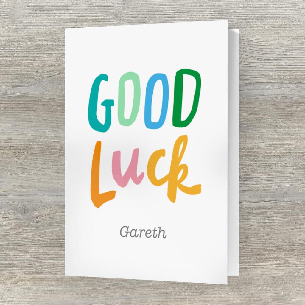 7x5" Folded Card "Good Luck"